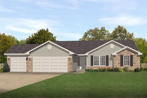 Ranch Exterior - Front Elevation Plan #22-469