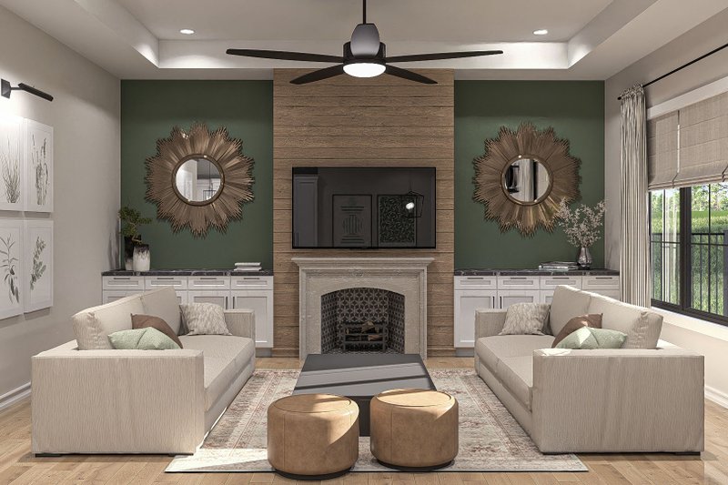 House Blueprint - Interior - Family Room for Modern House Plan #455-421 - 3 bed, 2.5 bath