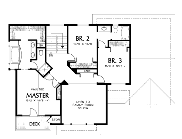 Traditional Floor Plan - Upper Floor Plan #48-178