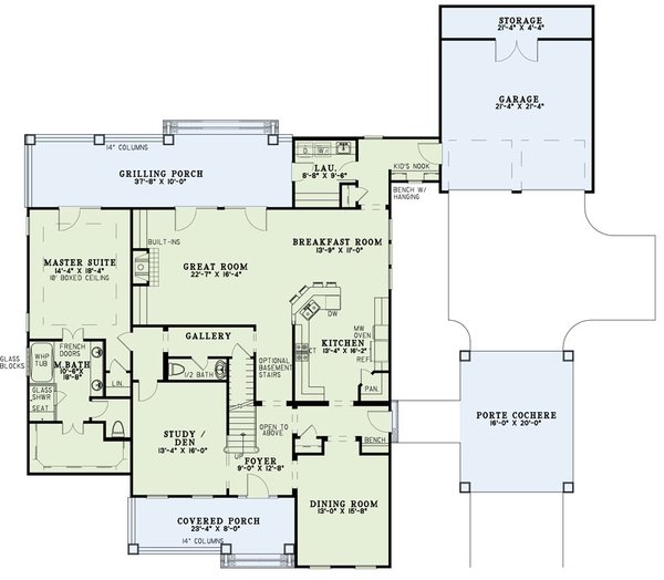 Home Plan - Colonial Floor Plan - Main Floor Plan #17-2860