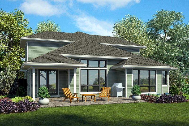 Home Plan - Exterior - Rear Elevation for Modern House Plan #48-939 - 4 bed, 3.5 bath