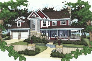 Country Exterior - Front Elevation Plan #120-148