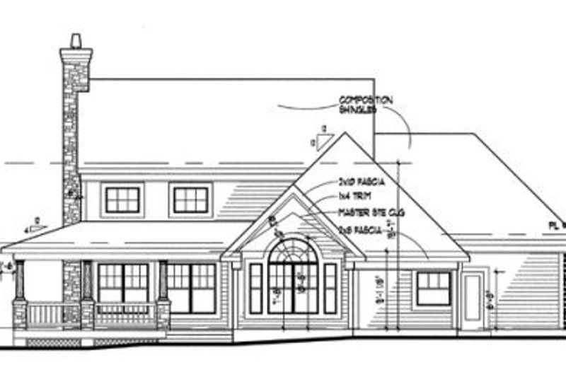 Architectural House Design - Exterior - Rear Elevation for Country House Plan #120-148 - 3 bed, 3 bath