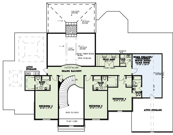 House Design - European Floor Plan - Upper Floor Plan #17-2381
