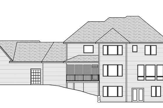 Exterior - Rear Elevation for Craftsman House Plan #51-576 - 5 bed, 4.5 bath