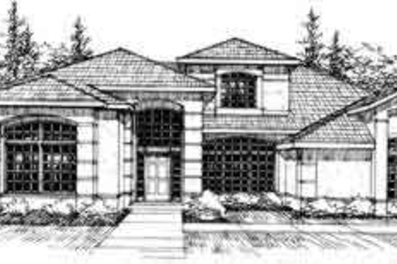 Home Plan - Mediterranean Exterior - Front Elevation Plan #124-210