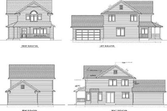 Exterior - Rear Elevation for Farmhouse House Plan #100-434 - 3 bed, 2.5 bath