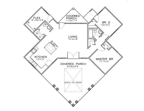 Southern Floor Plan - Main Floor Plan #8-308