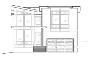 Exterior - Front Elevation 3 for Contemporary House Plan #1066-81 - 4 bed, 2.5 bath