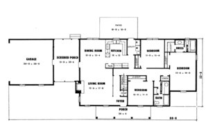 Floor Plan - Main Floor for Ranch House Plan #10-133 - 3 bed, 2 bath