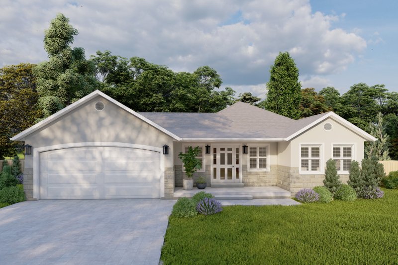 Architectural House Design - Ranch Exterior - Front Elevation Plan #1060-22