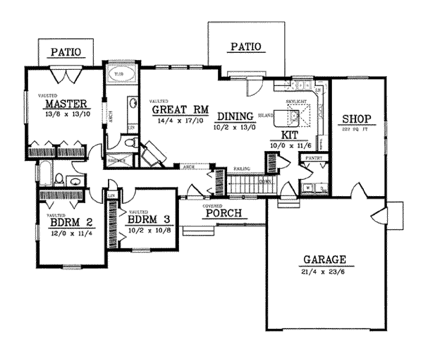 Traditional Floor Plan - Main Floor Plan #98-106