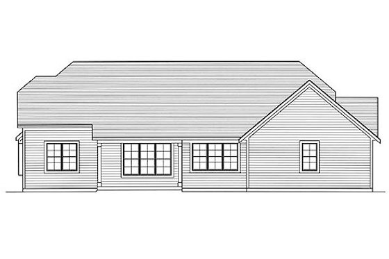 Exterior - Rear Elevation for Bungalow House Plan #46-479 - 3 bed, 2.5 bath