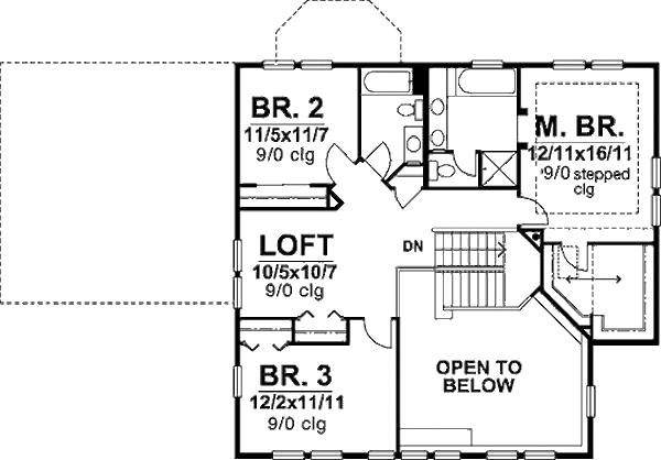 Dream House Plan - Bungalow Floor Plan - Upper Floor Plan #320-397