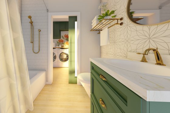 Interior - Bathroom 1 for Farmhouse House Plan #126-175 - 2 bed, 2 bath