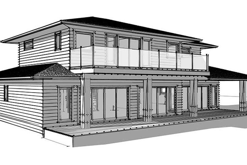 Dream House Plan - Exterior - Rear Elevation for European House Plan #1101-34 - 4 bed, 3.5 bath