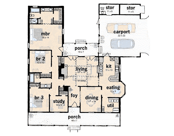 Dream House Plan - Traditional Floor Plan - Main Floor Plan #36-169