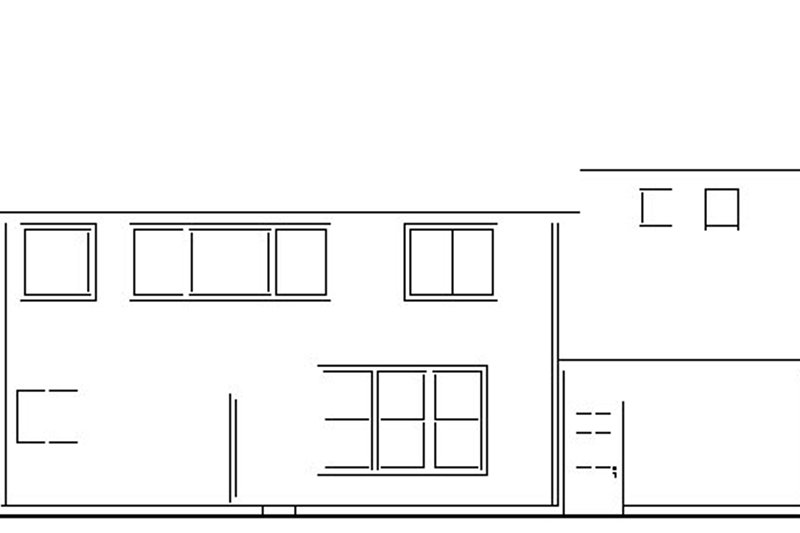 Home Plan - Exterior - Rear Elevation for Modern House Plan #124-714 - 3 bed, 2.5 bath