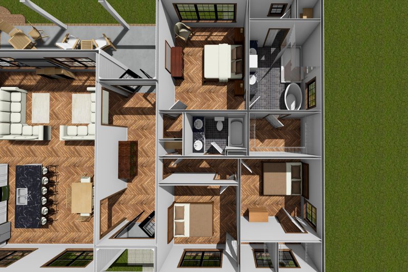 Dream House Plan - Interior - Bedroom for Farmhouse House Plan #513-2257 - 3 bed, 2 bath