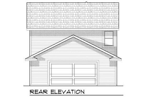 Exterior - Rear Elevation for Bungalow House Plan #70-966 - 3 bed, 2.5 bath