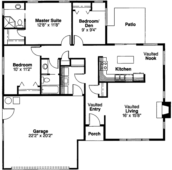 Dream House Plan - Ranch Floor Plan - Main Floor Plan #124-182