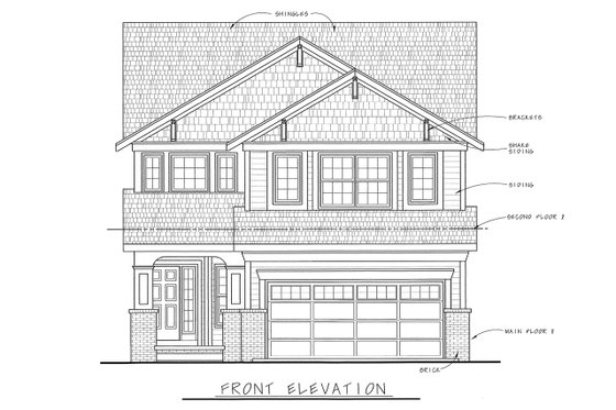 Exterior - Front Elevation 4 for Craftsman House Plan #20-1694 - 4 bed, 3 bath