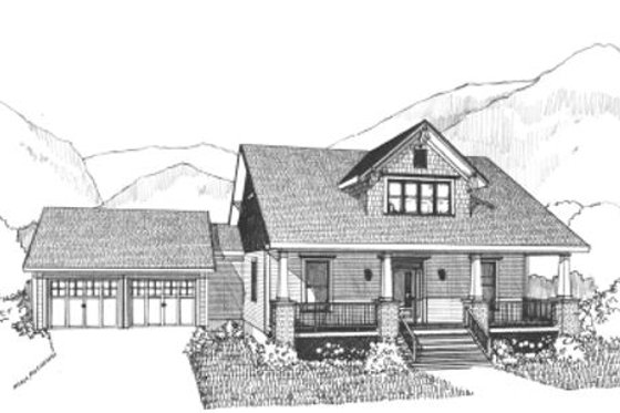 Exterior - Front Elevation 3 for Craftsman House Plan #79-259 - 3 bed, 2.5 bath