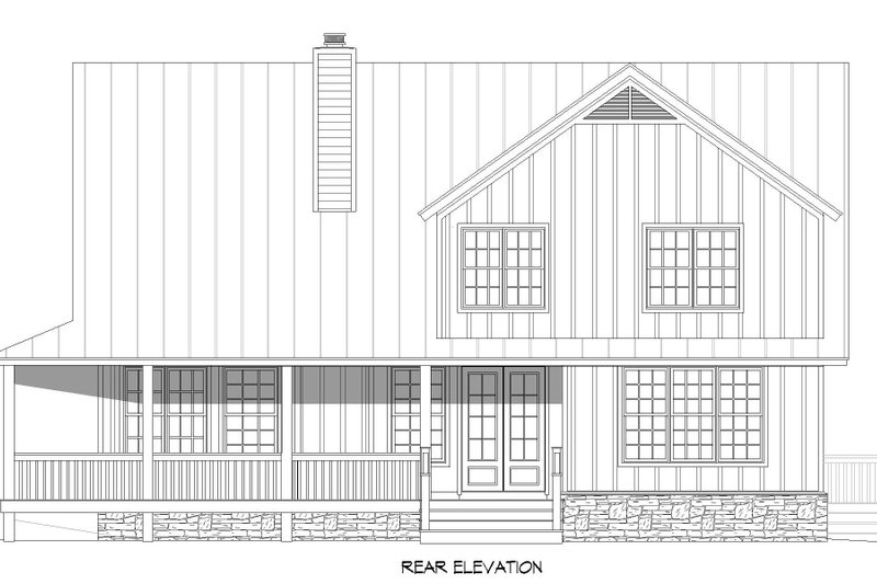 House Design - Exterior - Rear Elevation for Cabin House Plan #932-776 - 3 bed, 2.5 bath