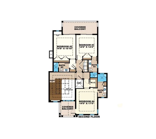 Country Floor Plan - Upper Floor Plan #27-547