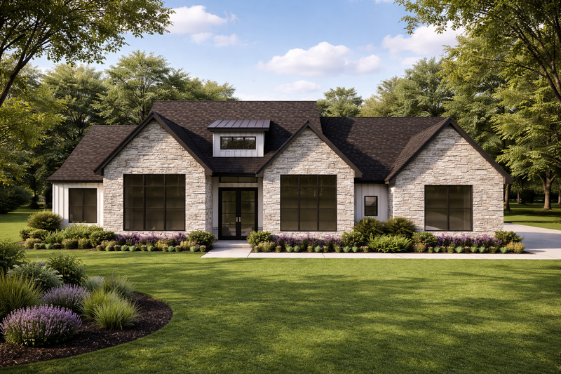 Architectural House Design - Exterior - Front Elevation 2 for Modern House Plan #1119-16 - 4 bed, 3 bath