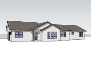Exterior - Front Elevation 6 for Ranch House Plan #1105-9 - 3 bed, 2.5 bath