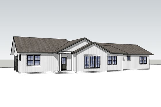 Exterior - Front Elevation 6 for Ranch House Plan #1105-9 - 3 bed, 2.5 bath