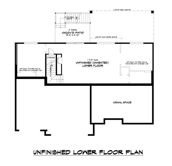 Architectural House Design - Traditional Floor Plan - Lower Floor Plan #1066-185