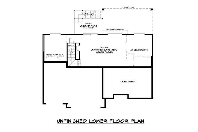 House Plan Design - Floor Plan - Lower Floor for Traditional House Plan #1066-185 - 4 bed, 2.5 bath