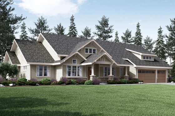 Exterior - Front Elevation for Craftsman House Plan #124-1024 - 3 bed, 2.5 bath