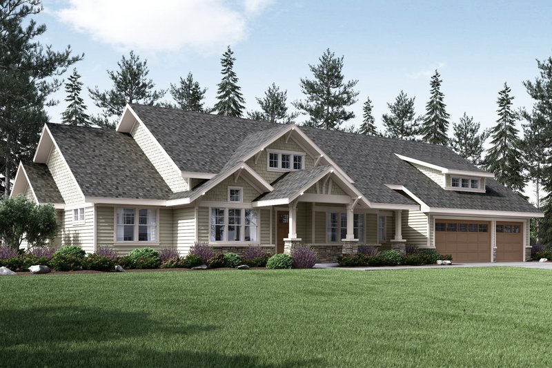Home Plan - Exterior - Front Elevation for Craftsman House Plan #124-1024 - 3 bed, 2.5 bath