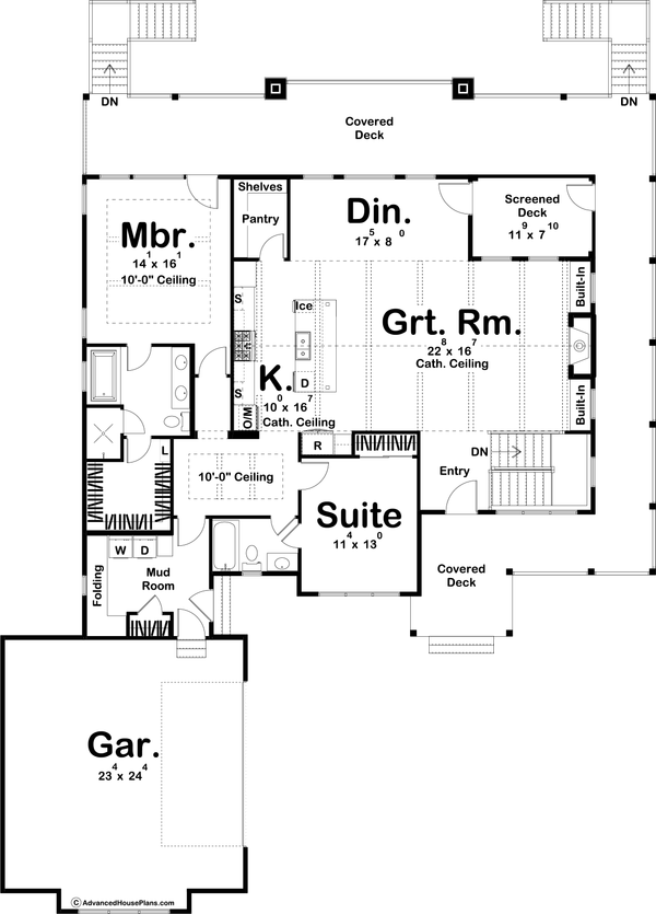 Architectural House Design - Farmhouse Floor Plan - Main Floor Plan #455-258