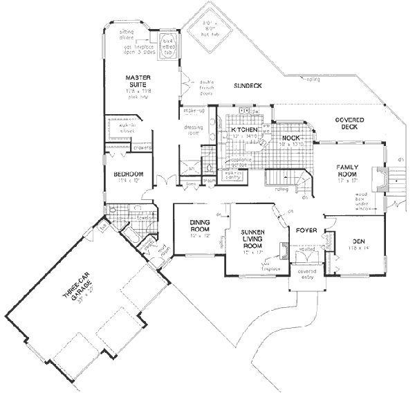 Architectural House Design - Traditional Floor Plan - Main Floor Plan #18-9124
