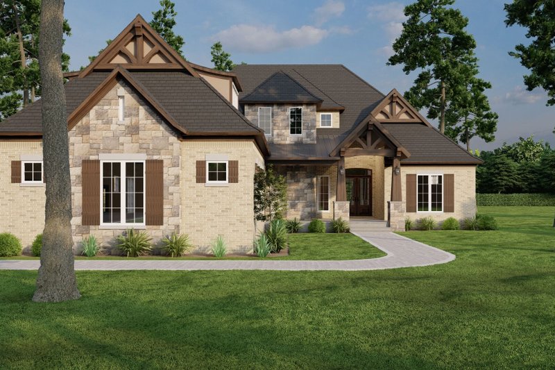 Dream House Plan - Exterior - Front Elevation 4 for European House Plan #17-3416 - 4 bed, 4.5 bath