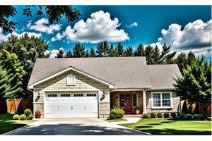 House Blueprint - Traditional Exterior - Front Elevation Plan #58-102