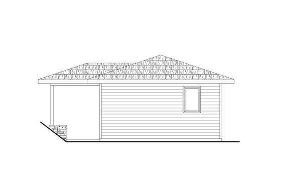 Exterior - Other Elevation 2 for Prairie House Plan #124-1357 - 1 bed, 1 bath