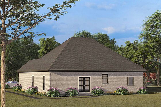 Exterior - Rear Elevation for European House Plan #923-137 - 4 bed, 2 bath
