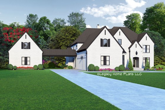 Exterior - Front Elevation 3 for Southern House Plan #932-862 - 5 bed, 4.5 bath