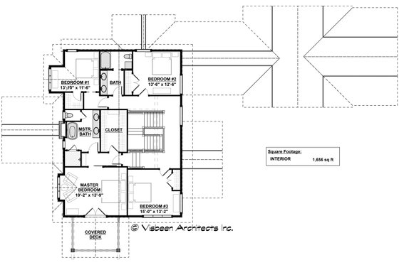 Floor Plan - Upper Floor for Craftsman House Plan #928-317 - 4 bed, 2 bath