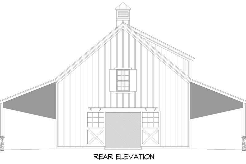 Dream House Plan - Exterior - Rear Elevation 1 for Country House Plan #932-1408 - 2 bed, 3 bath