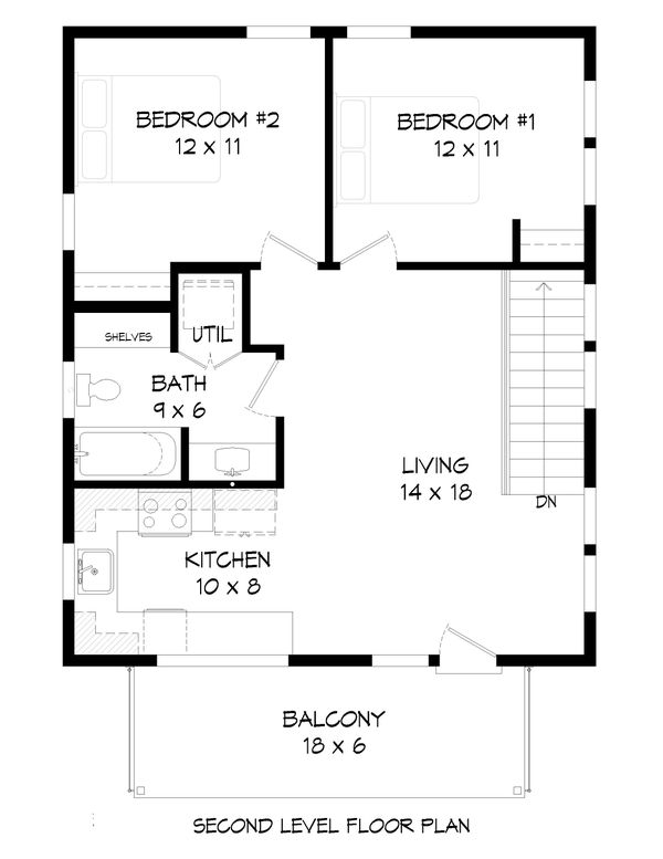 Contemporary Floor Plan - Upper Floor Plan #932-295