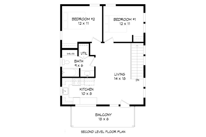 Dream House Plan - Floor Plan - Upper Floor for Contemporary House Plan #932-295 - 2 bed, 1 bath