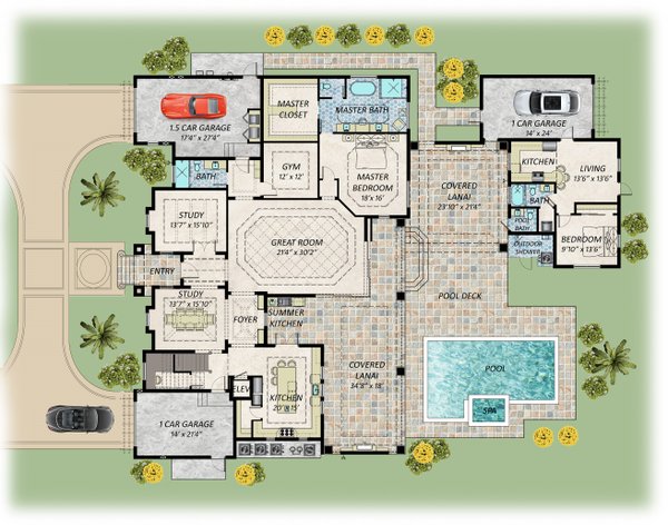 Contemporary Floor Plan - Main Floor Plan #548-61
