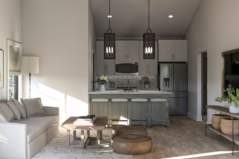 House Design - Interior - Family Room for Modern House Plan #455-366 - 1 bed, 1 bath