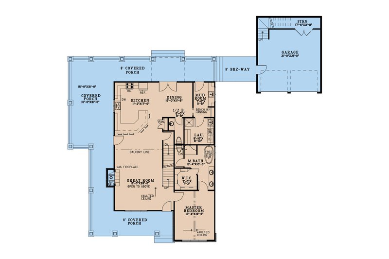House Design - Floor Plan - Main Floor for Cabin House Plan #923-415 - 4 bed, 3.5 bath